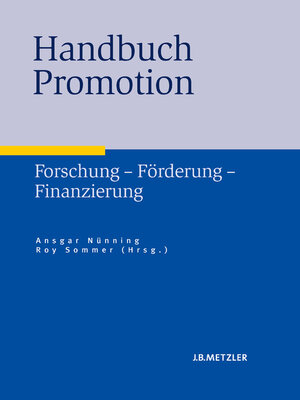 cover image of Handbuch Promotion